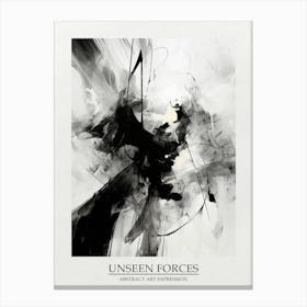 Unseen Forces Abstract Black And White 4 Poster Canvas Print