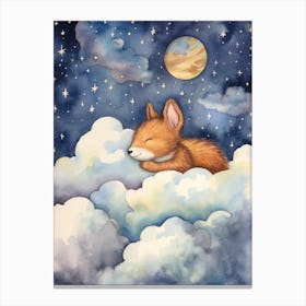 Baby Squirrel 2 Sleeping In The Clouds Canvas Print