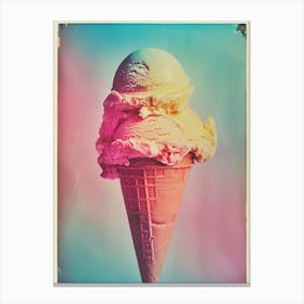 Retro Polaroid Ice Cream Inspired 1 Canvas Print