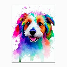 Fox Terrier (Smooth) Rainbow Oil Painting dog Canvas Print