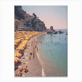 Beach Of Italy Summer Vintage Photography Canvas Print