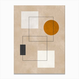 Watercolor squares and lines 4 Canvas Print