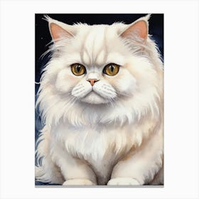 Cute Persian Cat Painting Canvas Print