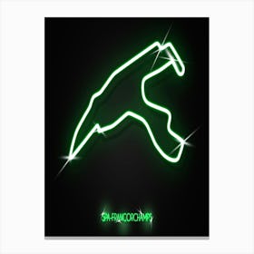 Spa Francorchamps Belgium F1 Track neon Canvas Print