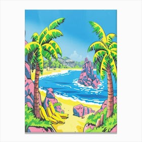 Bananas On The Beach Canvas Print