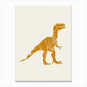 Mustard Dinosaur Silhouette 2 Canvas Print