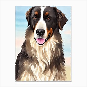 Flat Coated Retriever Watercolour dog Canvas Print