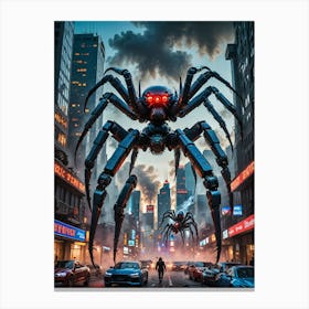 The Colossal Robot Spider vs. the Urban Jungle Canvas Print