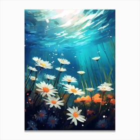 Daisy Wildflower Underwater (2) Canvas Print
