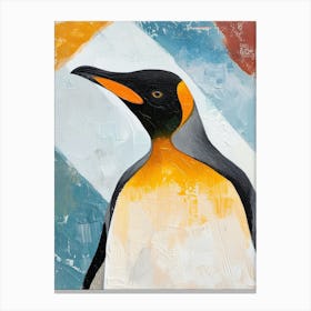 King Penguin Signy Island Colour Block Painting 1 Canvas Print