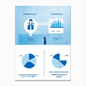 Business Decision Making Process Represented As Minimalistic Icons Split Screens Showing A Thought Canvas Print