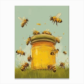 Andrena Bee Storybook Illustration 9 Canvas Print