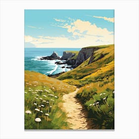 The Lizard Peninsula Coastal Path England 3 Hiking Trail Landscape Canvas Print
