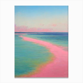 Pink Sands Beach Bahamas Monet Style Canvas Print