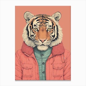 Tiger Illustrations Wearing Clothes 1 Canvas Print