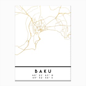 Baku Azerbaijan City Street Map Canvas Print