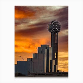 Reunion Tower Dallas At Sunrise Canvas Print