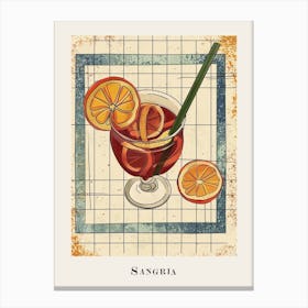 Sangria Watercolour Poster 1 Canvas Print