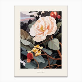 Flower Illustration Camellia 1 Poster Canvas Print