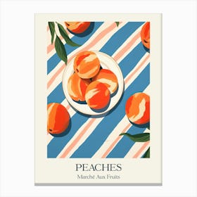 Marche Aux Fruits Peaches Fruit Summer Illustration 4 Canvas Print