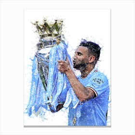 Riyad Mahrez Watercolor Canvas Print