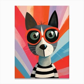 Little Lemur 4 Wearing Sunglasses Canvas Print
