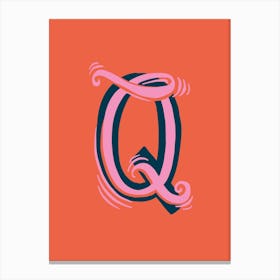 Letter Q Typographic Canvas Print