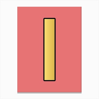 Letter I Gold Alphabet Pink Canvas Print