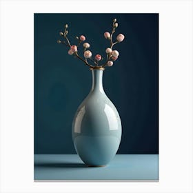 A Classic Vase Plain Ethnic Accents Dark Blue Background Realistic Vertical 36 3rlf Rerj Canvas Print
