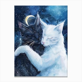 Two Cats Hugging 3 Canvas Print