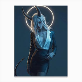 Devil Woman With Horns Canvas Print