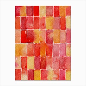 Red Watercolor Geometric Abstract Canvas Print