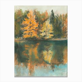 Autumn Trees Reflected In A Lake Canvas Print