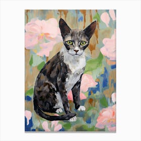 A Cornish Rex Cat Painting, Impressionist Painting 1 Canvas Print