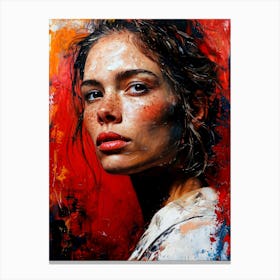 'The Girl In Red' painting Canvas Print