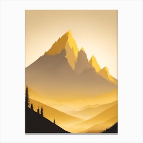 Misty Mountains Vertical Composition In Yellow Tone 5 Canvas Print