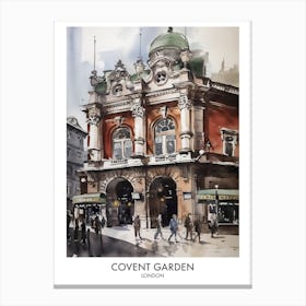 Covent Garden 3 Watercolour Travel Poster Canvas Print