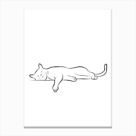 Cat Sleeping hand drawing minimalist line art Leinwandbild