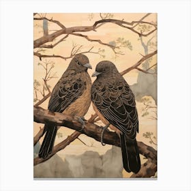 Art Nouveau Birds Poster Pigeon 1 Canvas Print