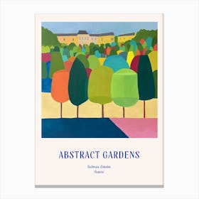 Colourful Gardens Tuileries Garden France 2 Blue Poster Canvas Print