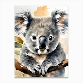 Koala Watercolor Painting Canvas Print