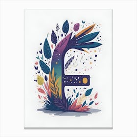 Colorful Letter F Illustration 18 Canvas Print