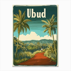 Aihrgdesign A Retro Travel Poster For Ubud 2 Canvas Print