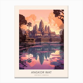 The Angkor Wat Siem Reap Cambodia 2 Travel Poster Canvas Print