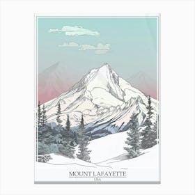 Mount Lafayette Usa Color Line Drawing 6 Poster Canvas Print