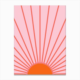 Sunshine Pastel Pink And Orange Canvas Print