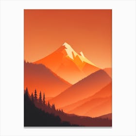 Misty Mountains Vertical Composition In Orange Tone 195 Canvas Print