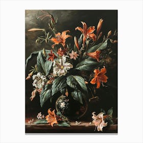 Baroque Floral Still Life Lobelia 2 Canvas Print