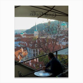 Man Looking Over Prague 1 Canvas Print