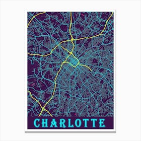 Charlotte Map Poster 1 Canvas Print